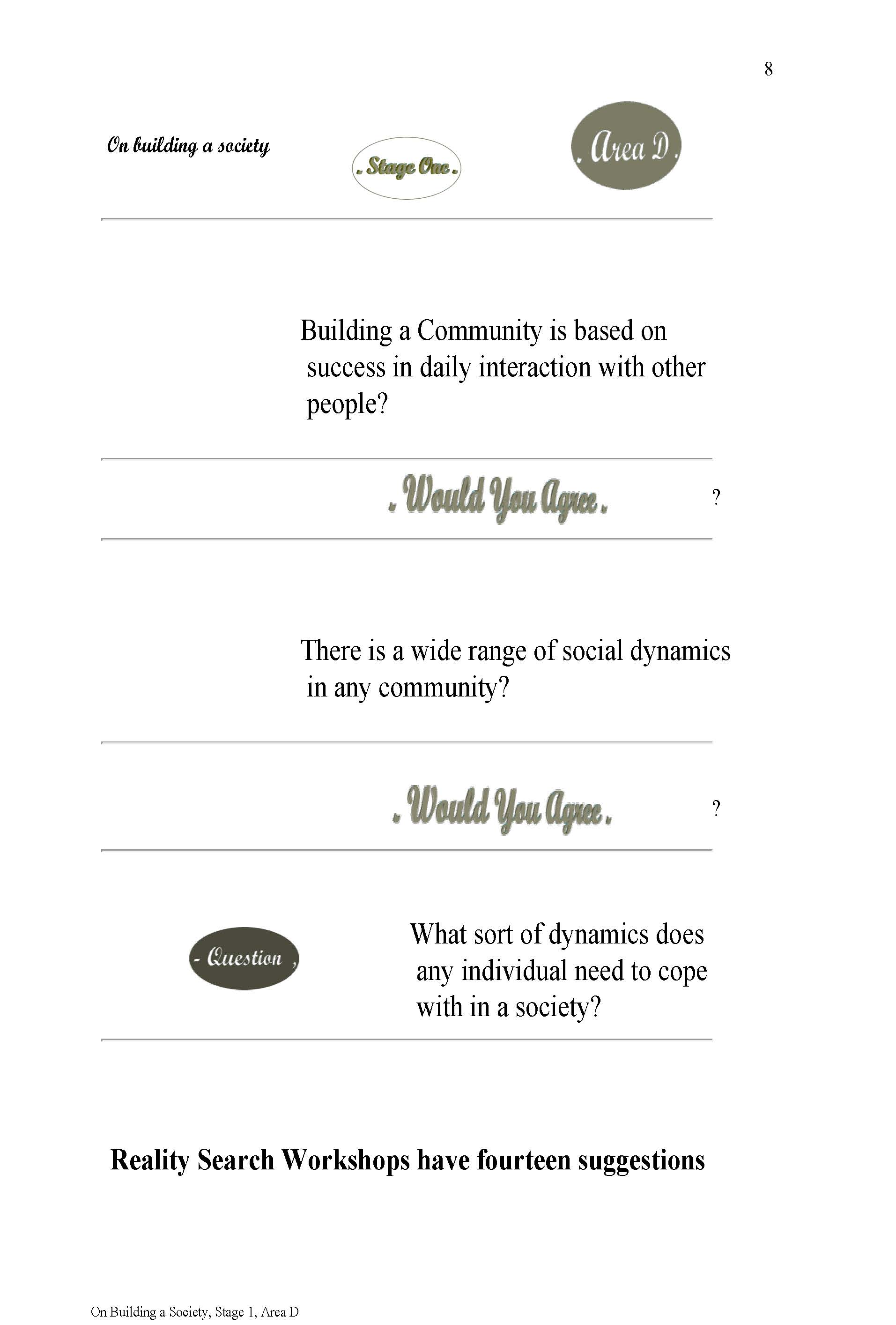 On Building a society