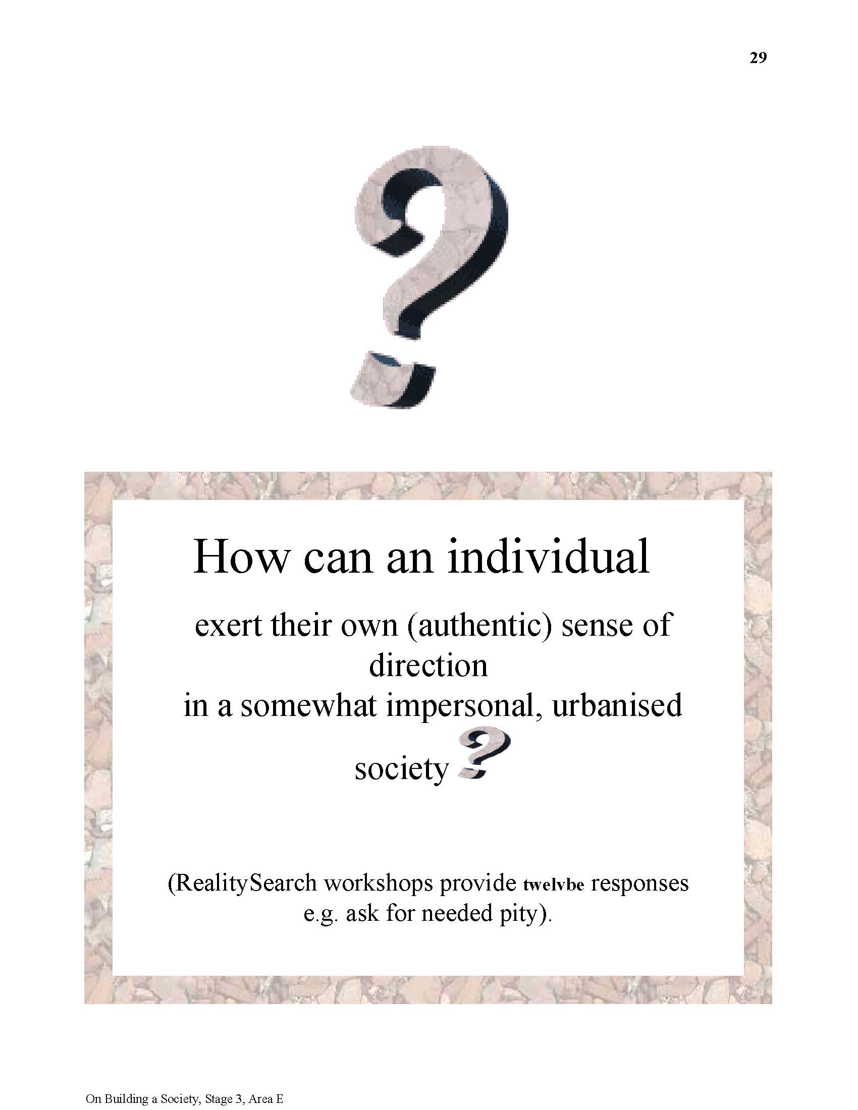 On Building a society