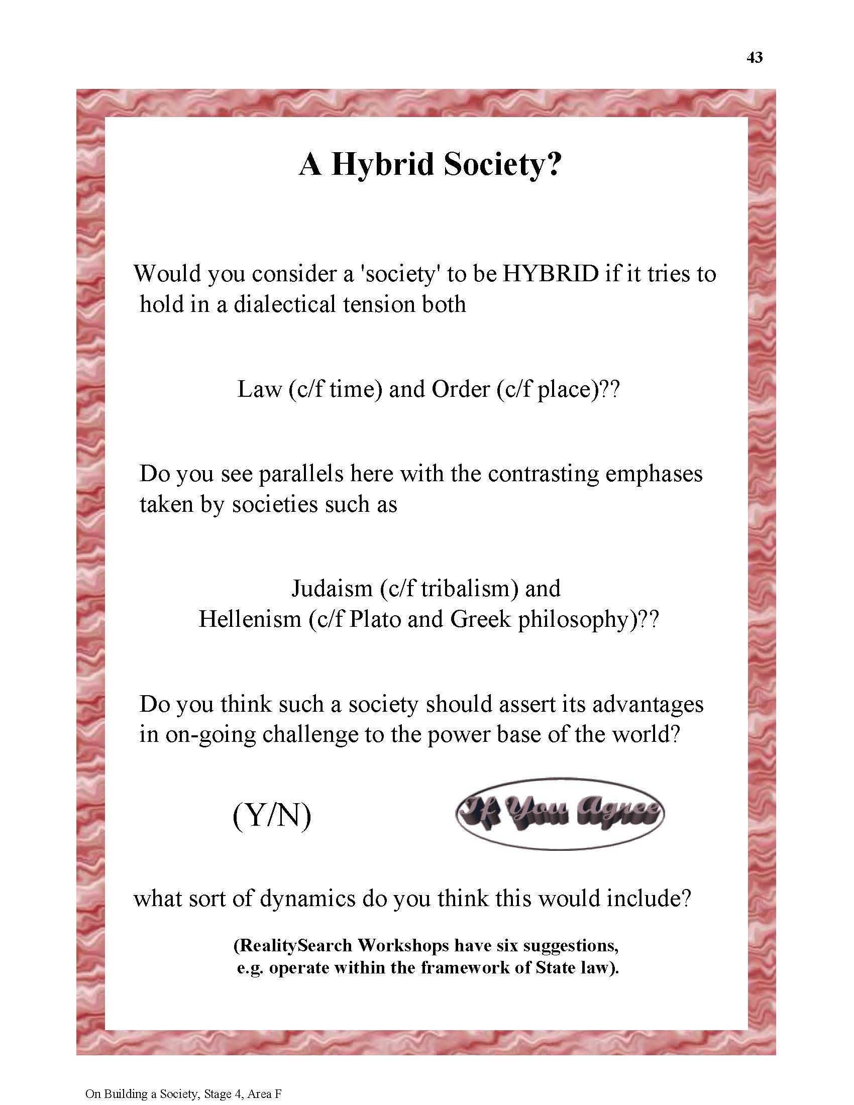 On Building a society