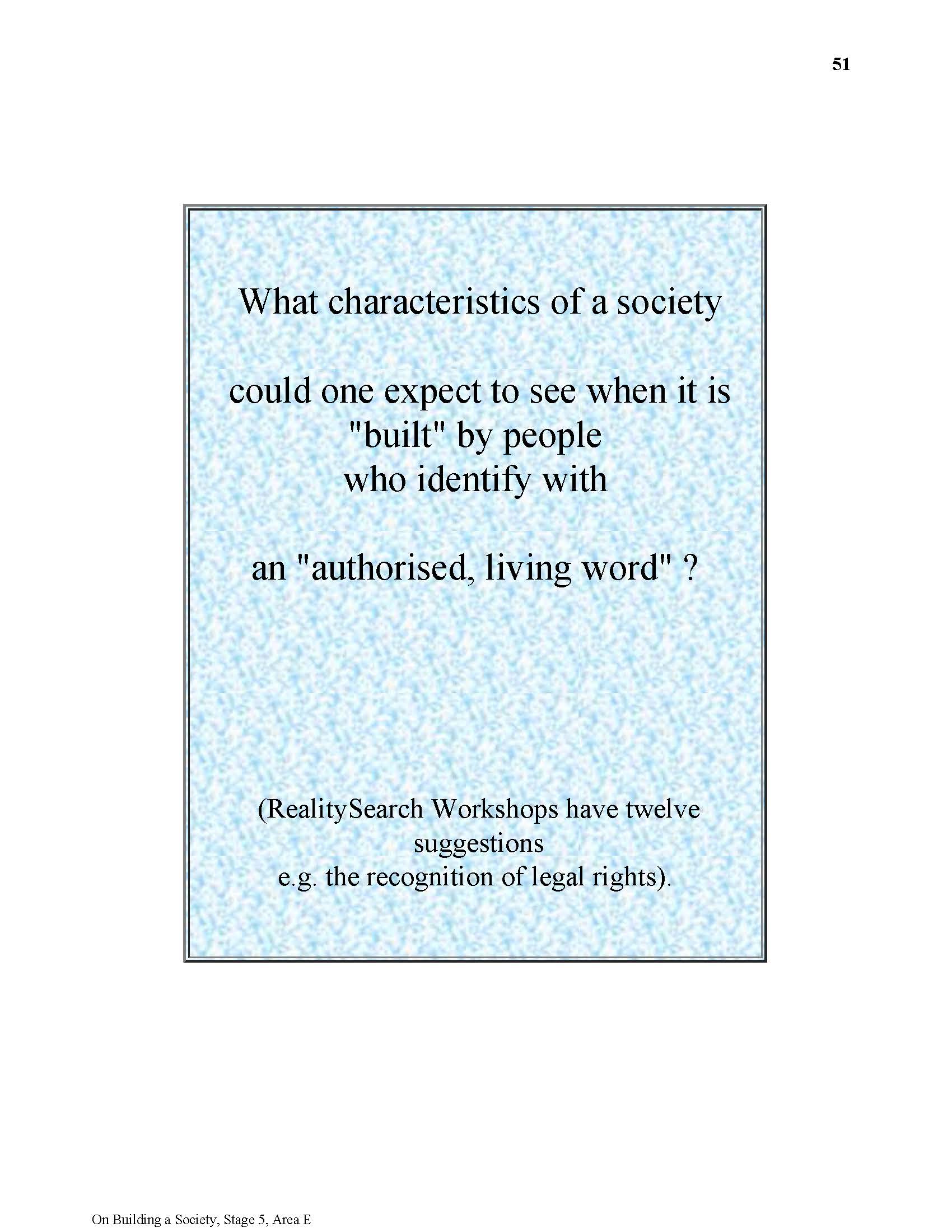 On Building a society